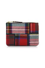 Comme Des Garcons SMALL TARTAN PATCHWORK POUCH | RED